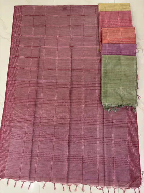 Soft Banswada Tissue Saree with Elegant New Checks & Woven Design